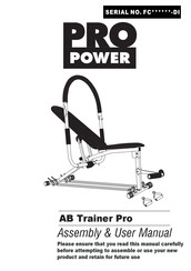 PRO POWER AB Trainer Pro Assembly & User Manual