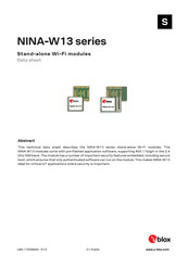 Ublox NINA-W13 Series Datasheet