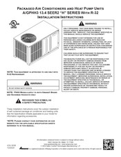 Amana A/GPHH3 13.4 SEER2 H Series Installation Instructions Manual