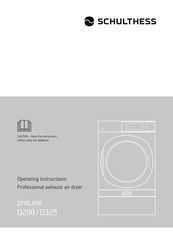 Schulthess proLine D325 Operating Instructions Manual