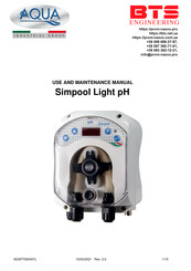 BTS AQUA Simpool Light pH Use And Maintenance Manual