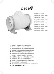 Cata DUCT IN LINE 150/560 TIMER Installation, Operation And Maintenance Instructions