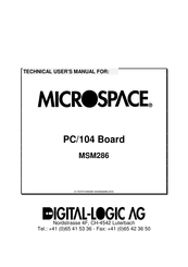 DIGITAL-LOGIC MicroSpace MSE286 Technical  User's Manual