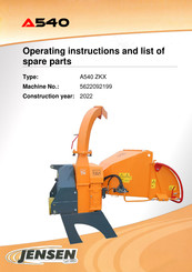 Jensen A540 ZKX Operating Instructions Manual