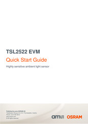 AMS OSRAM TSL2522 EVM Quick Start Manual