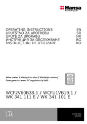 Hansa WK 341 101 E Operating Instructions Manual