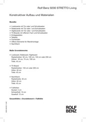 Rolf Benz STRETTO Living 9200 Manual