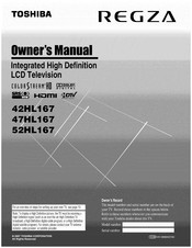 Toshiba Regza 47HL167 Owner's Manual