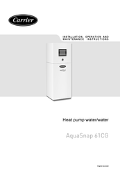 Carrier AquaSnap 61CG Installation, Operation And Maintenance Instructions