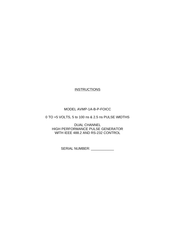 AVTECH ELECTROSYSTEMS AVMP-1A-B-P-FOICC Instructions Manual
