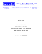 AVTECH ELECTROSYSTEMS AVMP-5-P-PS-TUE1 Instructions Manual