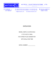 AVTECH ELECTROSYSTEMS AVMP-2-C-2CHPN-ANU2 Instructions Manual