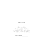 AVTECH ELECTROSYSTEMS AVMP-3-B-N Instructions Manual