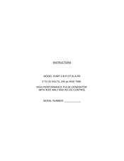 AVTECH ELECTROSYSTEMS AVMP-3-B-P-OT-ELA-R5 Instructions Manual
