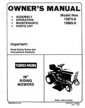 Yard-Man 13875-9 Owner's Manual