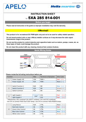 Hella marine APELO 5XA 285 814-001 Instruction Sheet
