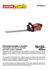 MADER SF8A612 Manual