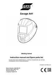 Esab Savage A41 Instruction Manual And Spare Parts List