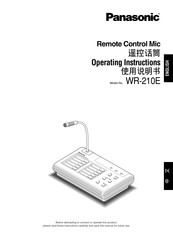 Panasonic WR-210E Operating Instructions Manual