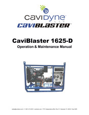 CAVIDYNE CaviBlaster 1625-D Operation & Maintenance Manual