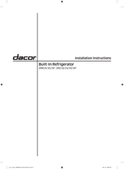 Dacor DRR30 Series Installation Instructions Manual