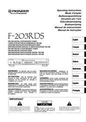Pioneer F-203RDS Operating Instructions Manual
