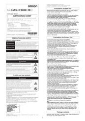 Omron E3AS-HF6000SMT Series Instruction Sheet