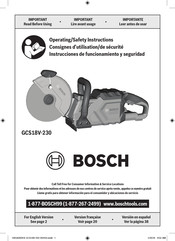 Bosch GCS18V-230 Operating/Safety Instructions Manual