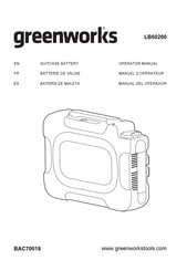 GreenWorks BAC70018 Operator's Manual