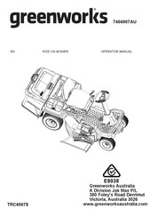 GreenWorks 7404907AU Operator's Manual