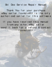 Ski-Doo Scandic Series Shop Manual