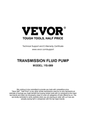 VEVOR YS-089 Original Instruction