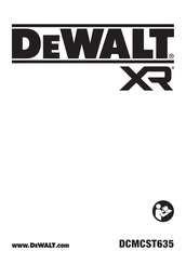 DeWalt XR DCMCST635X1 Original Instructions Manual