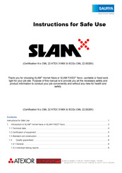 Saurya ATEXOR SLAM FIXED Novo 2LED A Instructions For Safe Use