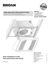 Broan XB110H Installation Manual