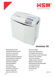 HSM shredstar S5 Operating Instructions Manual