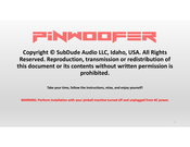 SubDude Audio PinWoofer Spike PowerWave Plus Installation Instructions Manual