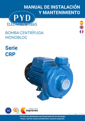 Proindecsa PYD Electrobombas CRP Series Operating And Maintenance Manual