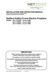 NetZero Kalfire E-one 160B Installation And Operation Manual