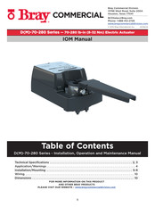 Bray D-70 Series Installation, Operation And Maintenance Manual
