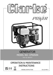 Clarke POWER CP5050N Operation & Maintenance Instructions Manual