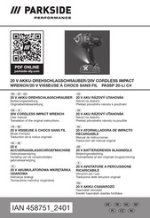 Parkside Performance PASSP 20-Li C4 User Manual