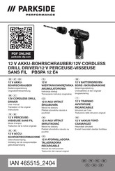 Parkside Performance PBSPA 12 E4 User Manual