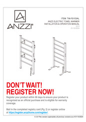 Anzzi TW-FS103AL Installation & Operation Manual
