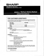 Sharp R-21LC Operation Manual