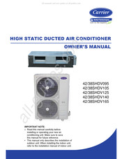 United Technologies Carrier 38SHDV125 Owner's Manual