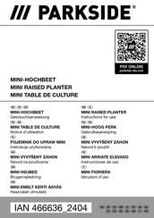 Parkside 466636 2404 Instructions For Use Manual