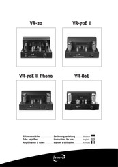 DynaVox VR-20 Instructions For Use Manual