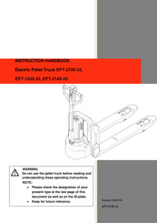 Vestil EPT-2745-33 Instruction Handbook Manual