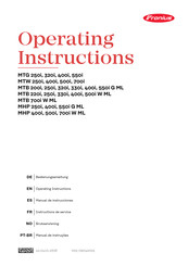 Fronius MTW 500i Operating Instructions Manual